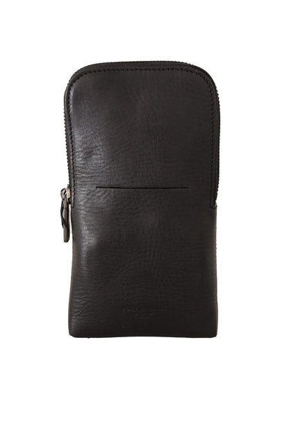 Dolce &amp;amp; Gabbana Svart Läderväska Dubbel Bältesrem Multi Kit Plånbok
