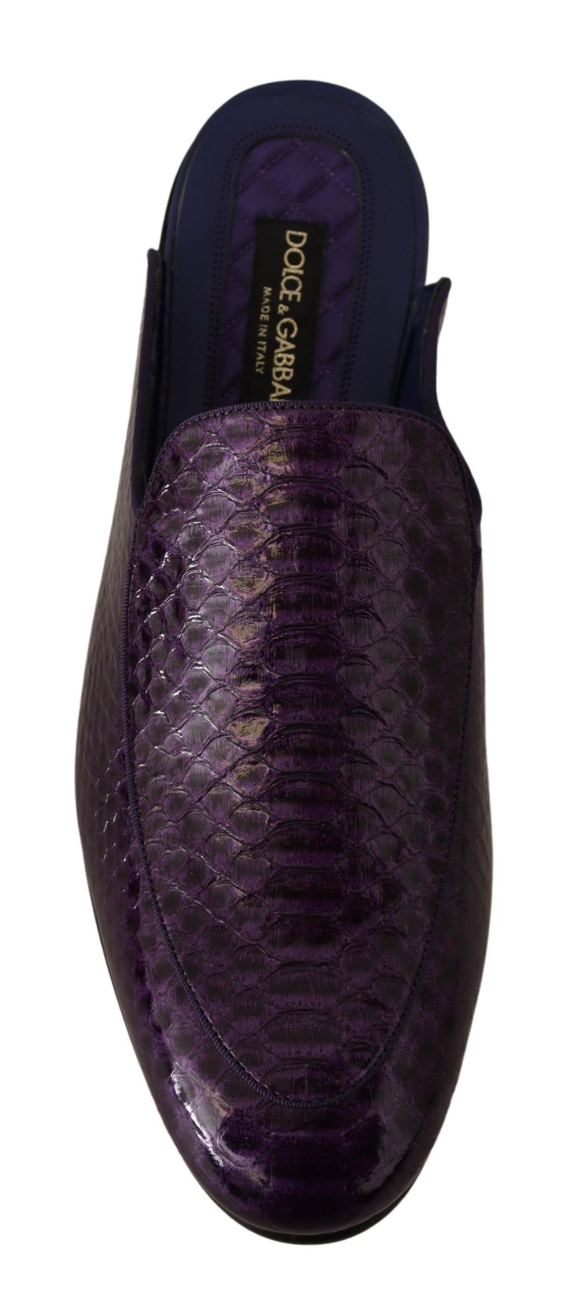 Dolce &amp;amp; Gabbana Lila Exotiska Läder Flats Slip-ins