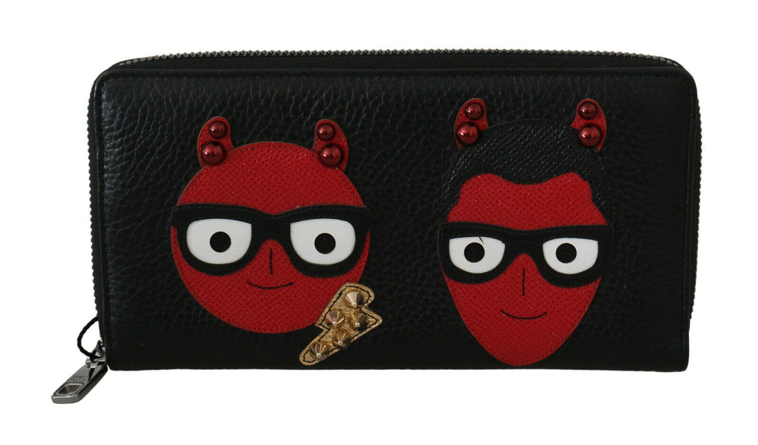 Dolce &amp; Gabbana Black Red Leather 