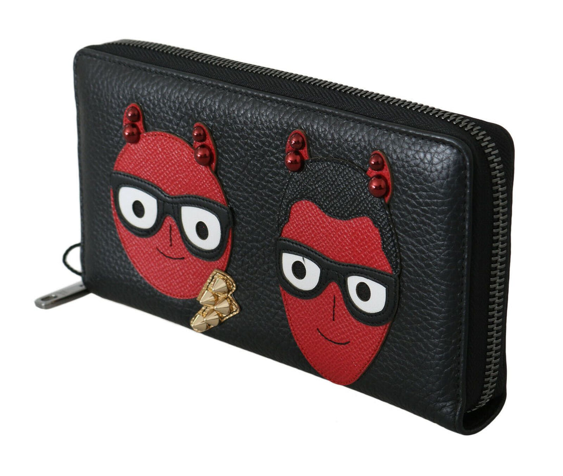 Dolce &amp; Gabbana Black Red Leather 