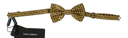 Dolce &amp; Gabbana Yellow Pattern Silk Adjustable Neck Tie