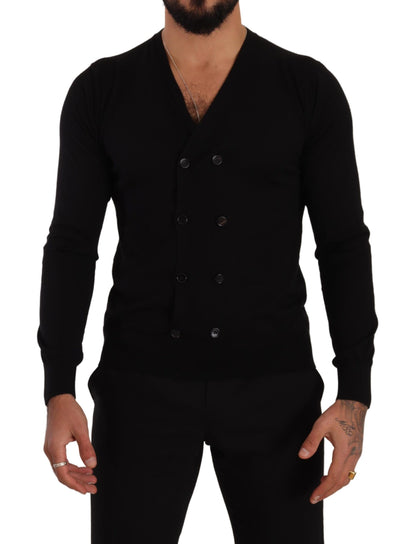Dolce &amp; Gabbana Black Cashmere Button Down Cardigan Sweater