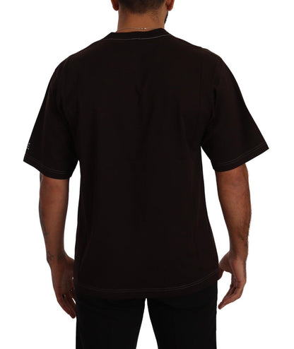 Dolce &amp;amp; Gabbana Bordeaux bomull L-Amore tryckt t-shirt med rund hals