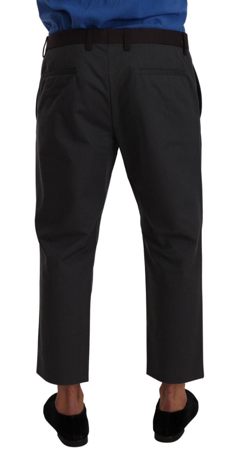 Dolce &amp; Gabbana Gray Bordeaux Striped Cropped Trouser Pants