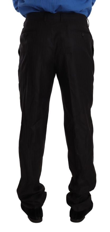 Dolce &amp; Gabbana Gray Wool Silk Dress Trouser Dress Pants