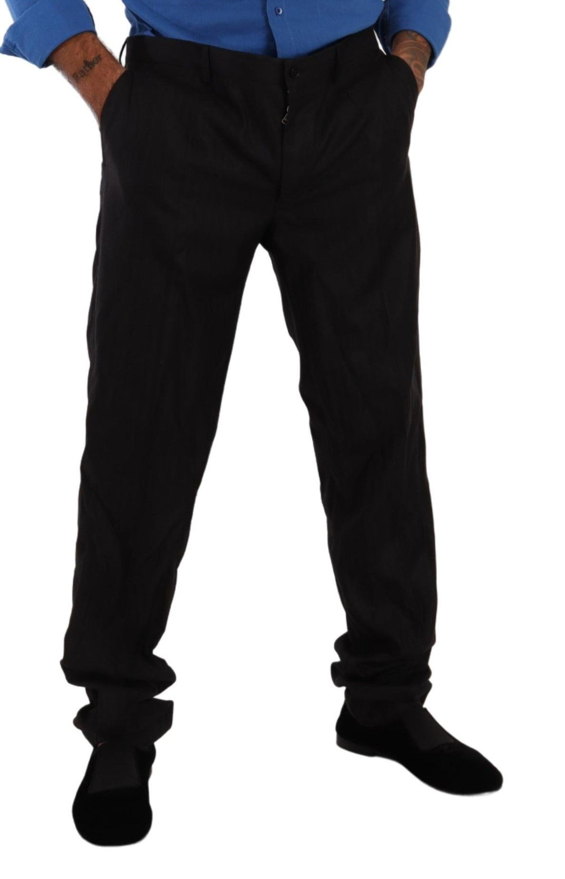Dolce &amp; Gabbana Gray Wool Silk Dress Trouser Dress Pants