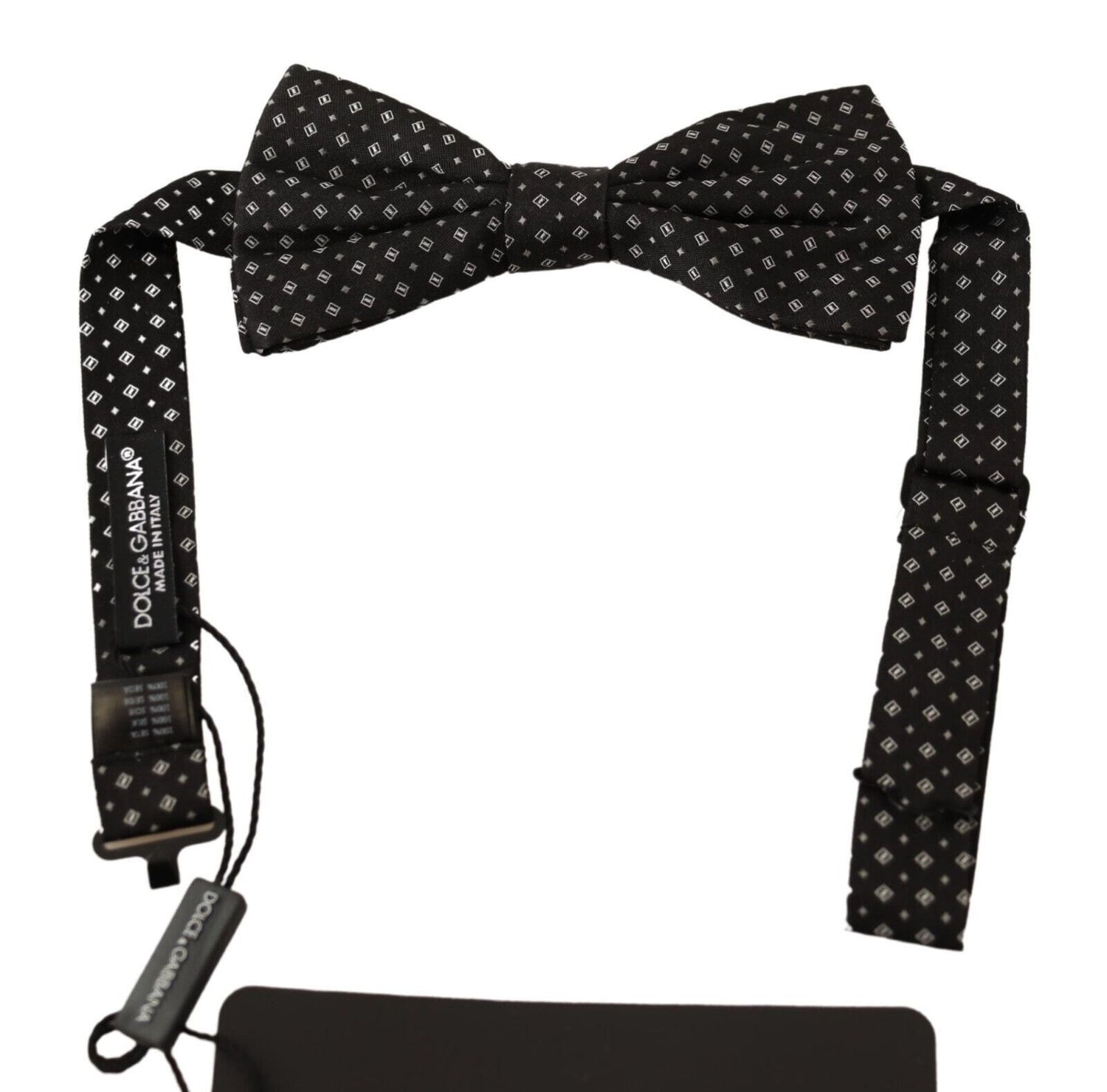Dolce &amp; Gabbana Black 100% Silk Adjustable Neck Papillon Tie