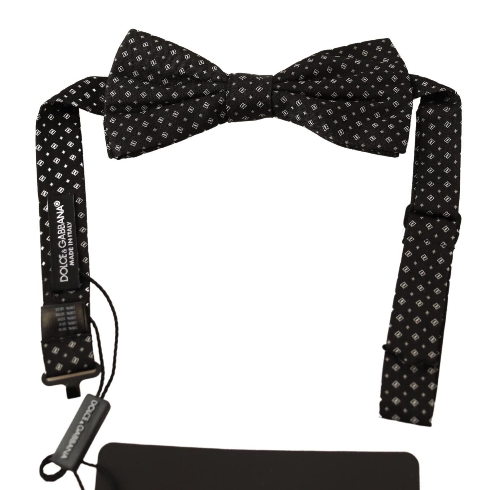 Dolce &amp; Gabbana Black 100% Silk Adjustable Neck Papillon Tie