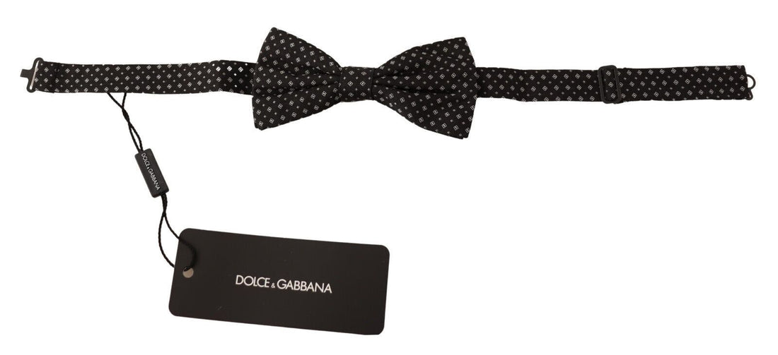 Dolce &amp; Gabbana Black 100% Silk Adjustable Neck Papillon Tie