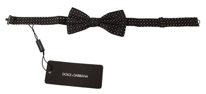 Dolce &amp; Gabbana Black 100% Silk Adjustable Neck Papillon Tie