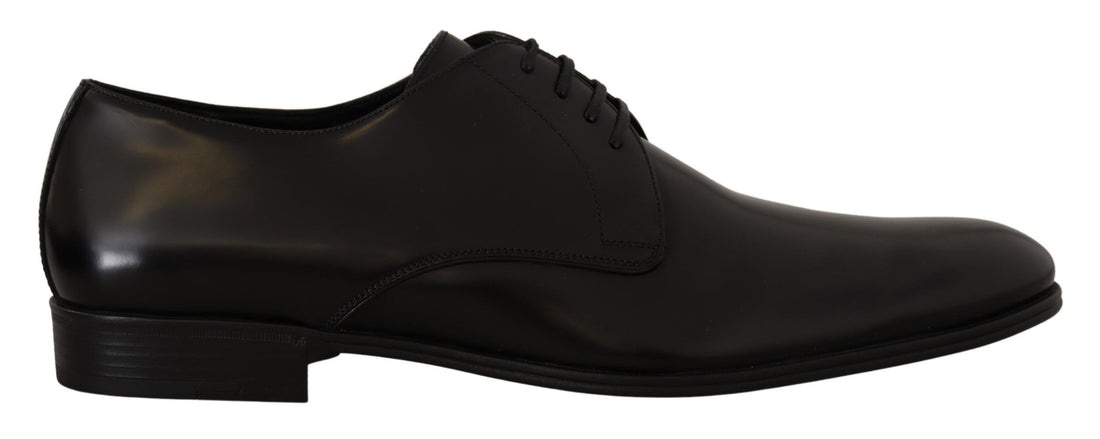 Dolce &amp;amp; Gabbana Svarta Läderskor Med Snörning Formella Derbyskor