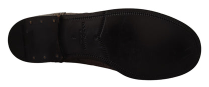 Dolce &amp; Gabbana Gray Crocodile Leather Derby Boots