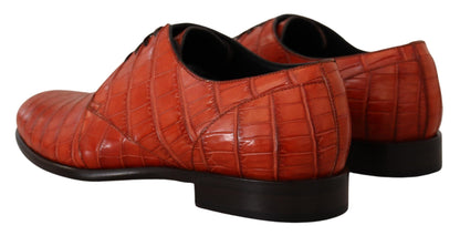 Dolce &amp;amp; Gabbana Orange Exotiska Läder Derbyskor