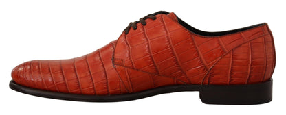 Dolce &amp;amp; Gabbana Orange Exotiska Läder Derbyskor