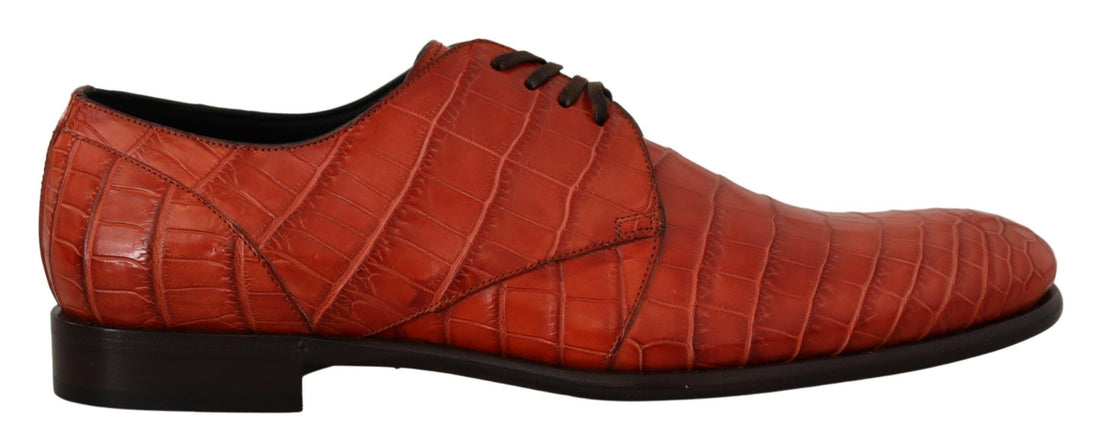 Dolce &amp;amp; Gabbana Orange Exotiska Läder Derbyskor