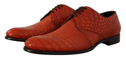 Dolce &amp;amp; Gabbana Orange Exotiska Läder Derbyskor