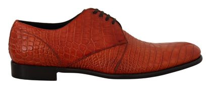 Dolce &amp;amp; Gabbana Orange Exotiska Läder Derbyskor