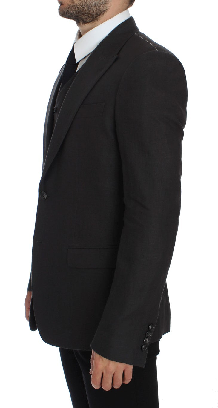 Dolce &amp;amp; Gabbana Grå Slim Fit Linnekavaj