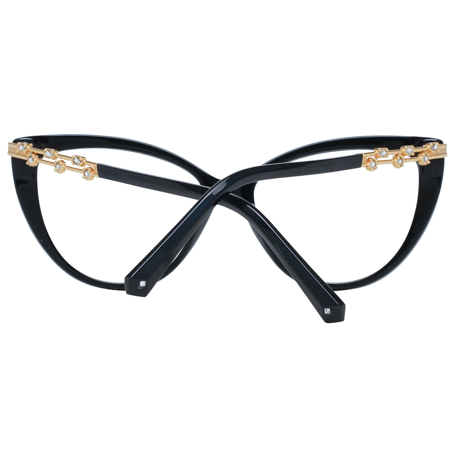 Swarovski eleganta svarta designerglasögon med kattögon
