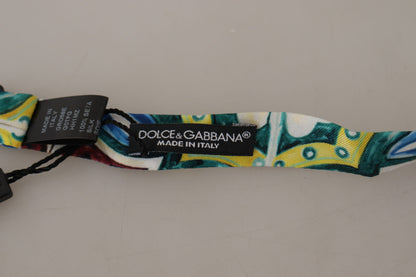 Dolce &amp; Gabbana Multicolor Majolica Print Adjustable Papillon Bow Tie