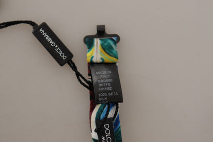 Dolce &amp; Gabbana Multicolor Majolica Print Adjustable Papillon Bow Tie