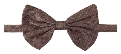 Dolce &amp; Gabbana Gray Fantasy Print Adjustable Neck Papillon Bow Tie