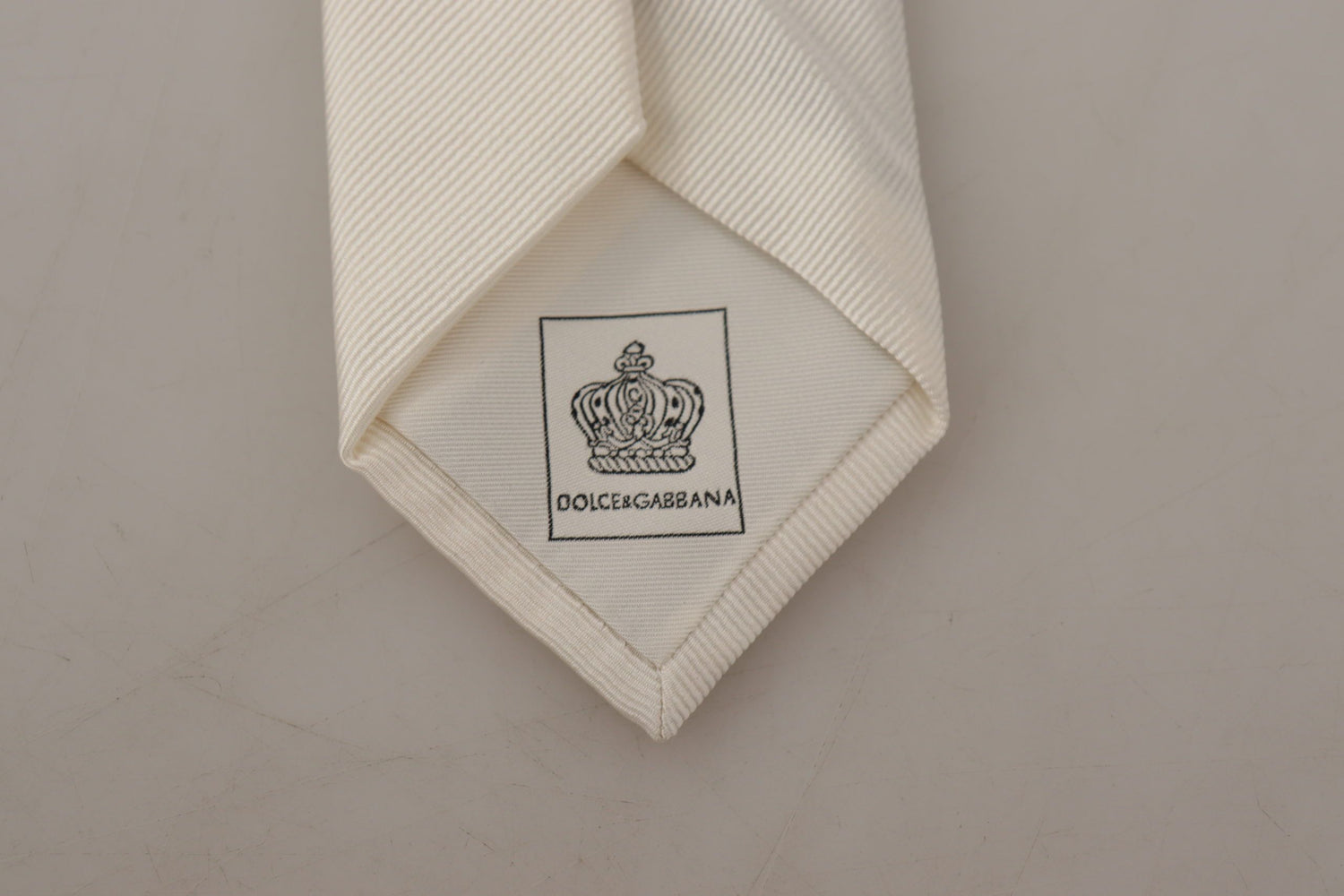 Dolce &amp;amp; Gabbana Off-White 100% Silke Slim Justerbar Slips