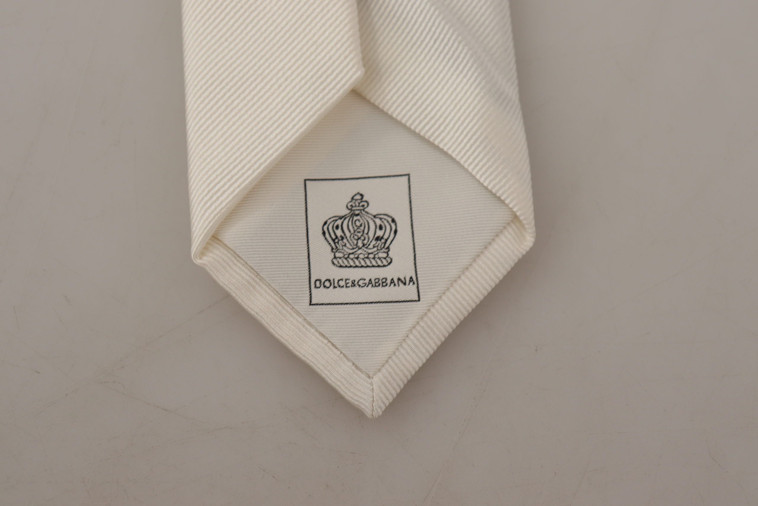 Dolce &amp;amp; Gabbana Off-White 100% Silke Slim Justerbar Slips
