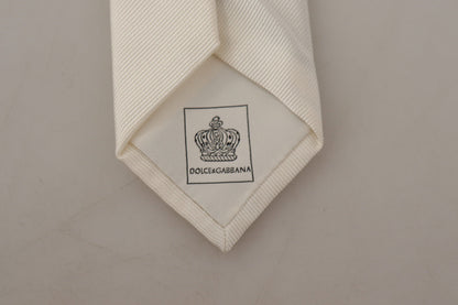 Dolce &amp;amp; Gabbana Off-White 100% Silke Slim Justerbar Slips
