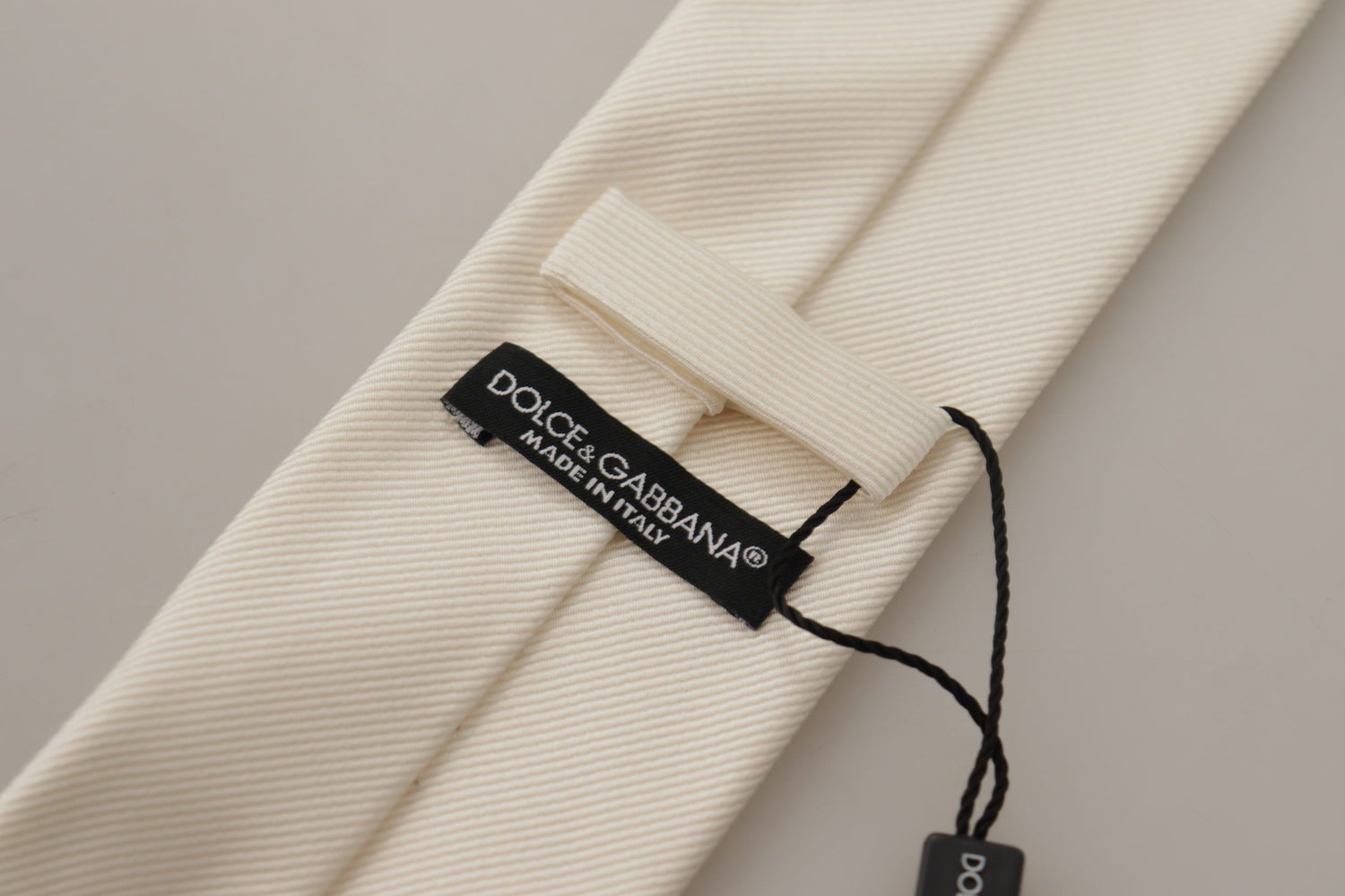 Dolce &amp;amp; Gabbana Off-White 100% Silke Slim Justerbar Slips