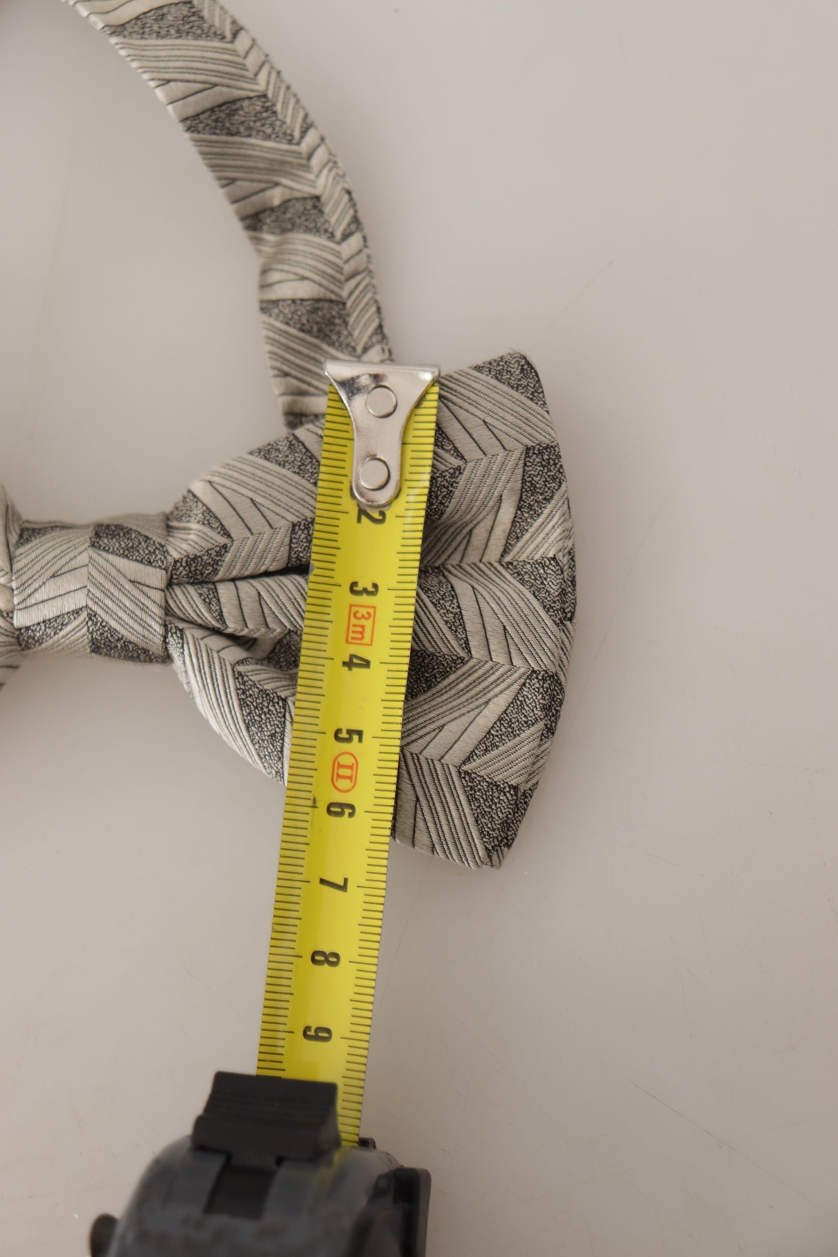 Dolce &amp; Gabbana Gray 100% Silk Adjustable Neck Papillon Bow Tie