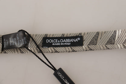 Dolce &amp; Gabbana Gray 100% Silk Adjustable Neck Papillon Bow Tie