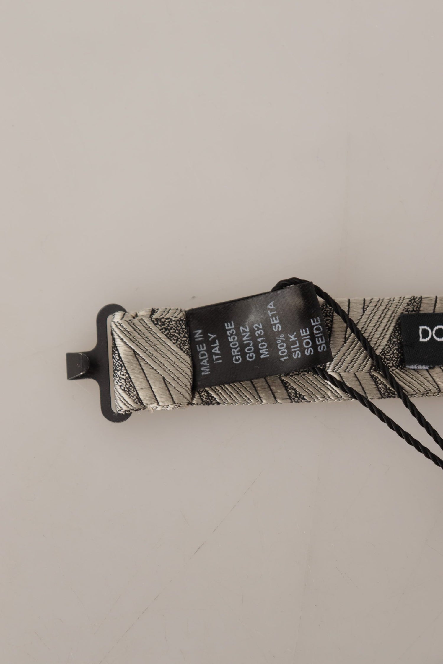 Dolce &amp; Gabbana Gray 100% Silk Adjustable Neck Papillon Bow Tie