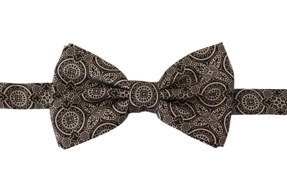Dolce &amp;amp; Gabbana Svartvit 100% Siden Justerbar Halsringning Papillon Slips