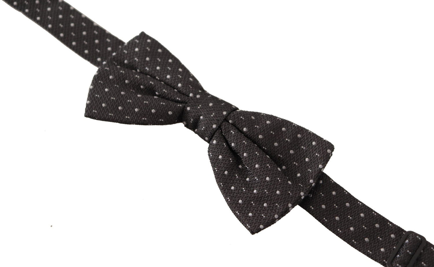 Dolce &amp;amp; Gabbana Grå Prickig Slips i 100 % Siden med Halsringning och Papillonmönster