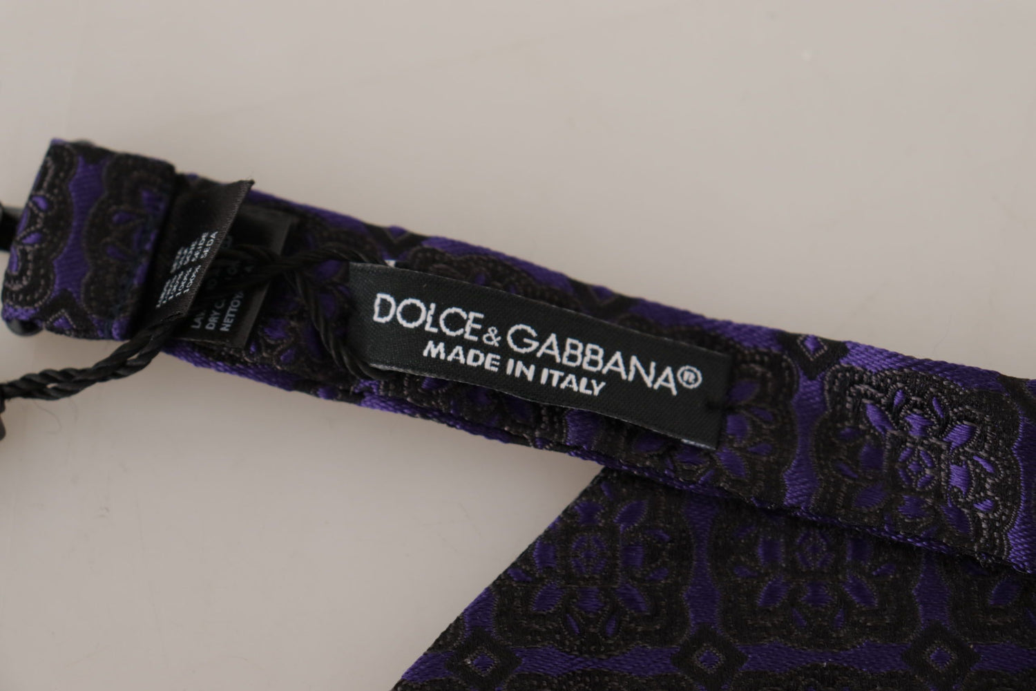 Dolce &amp; Gabbana Blue Geometric Silk Adjustable Neck Papillon Tie