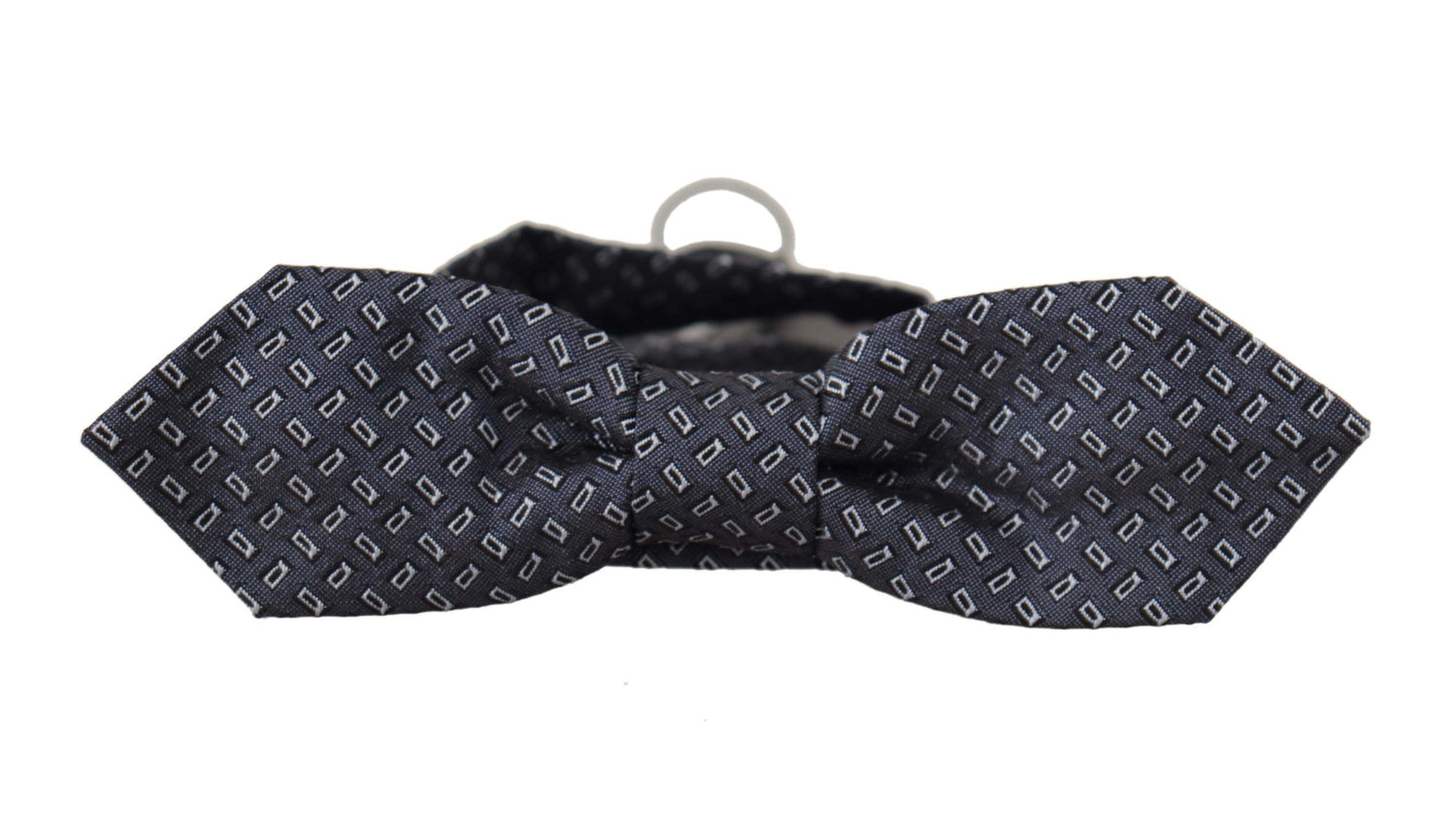 Dolce &amp; Gabbana Blue Gray Polka Dot 100% Silk Neck Papillon Tie