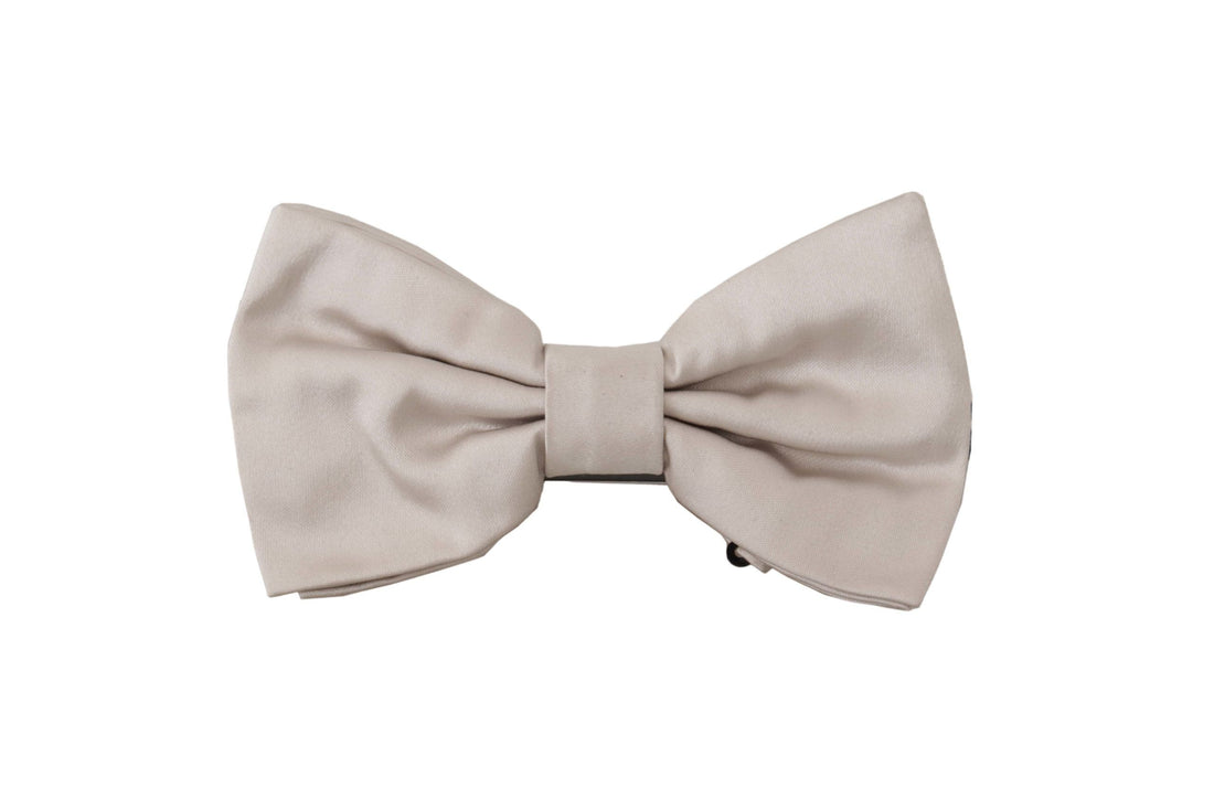 Dolce &amp; Gabbana Gray 100% Silk Adjustable Neck Papillon Tie