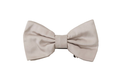 Dolce &amp; Gabbana Gray 100% Silk Adjustable Neck Papillon Tie