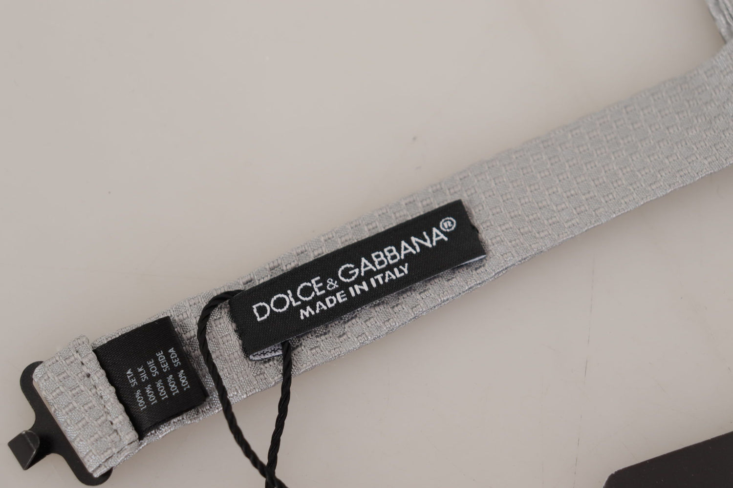 Dolce &amp; Gabbana Gray 100% Silk Adjustable Neck Papillon Tie