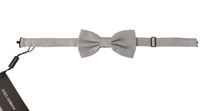 Dolce &amp; Gabbana Gray 100% Silk Adjustable Neck Papillon Tie