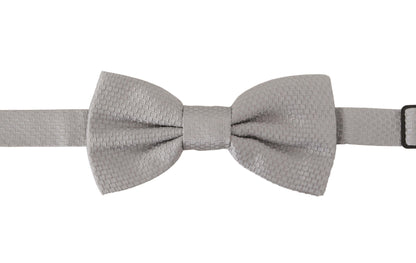Dolce &amp; Gabbana Gray 100% Silk Adjustable Neck Papillon Tie