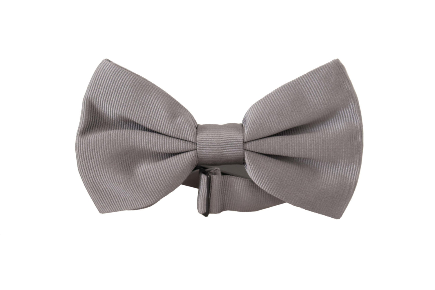 Dolce &amp; Gabbana Gray 100% Silk Adjustable Neck Papillon Tie