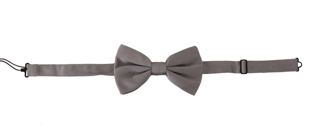 Dolce &amp; Gabbana Gray 100% Silk Adjustable Neck Papillon Tie