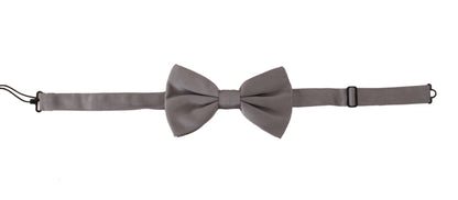 Dolce &amp; Gabbana Gray 100% Silk Adjustable Neck Papillon Tie
