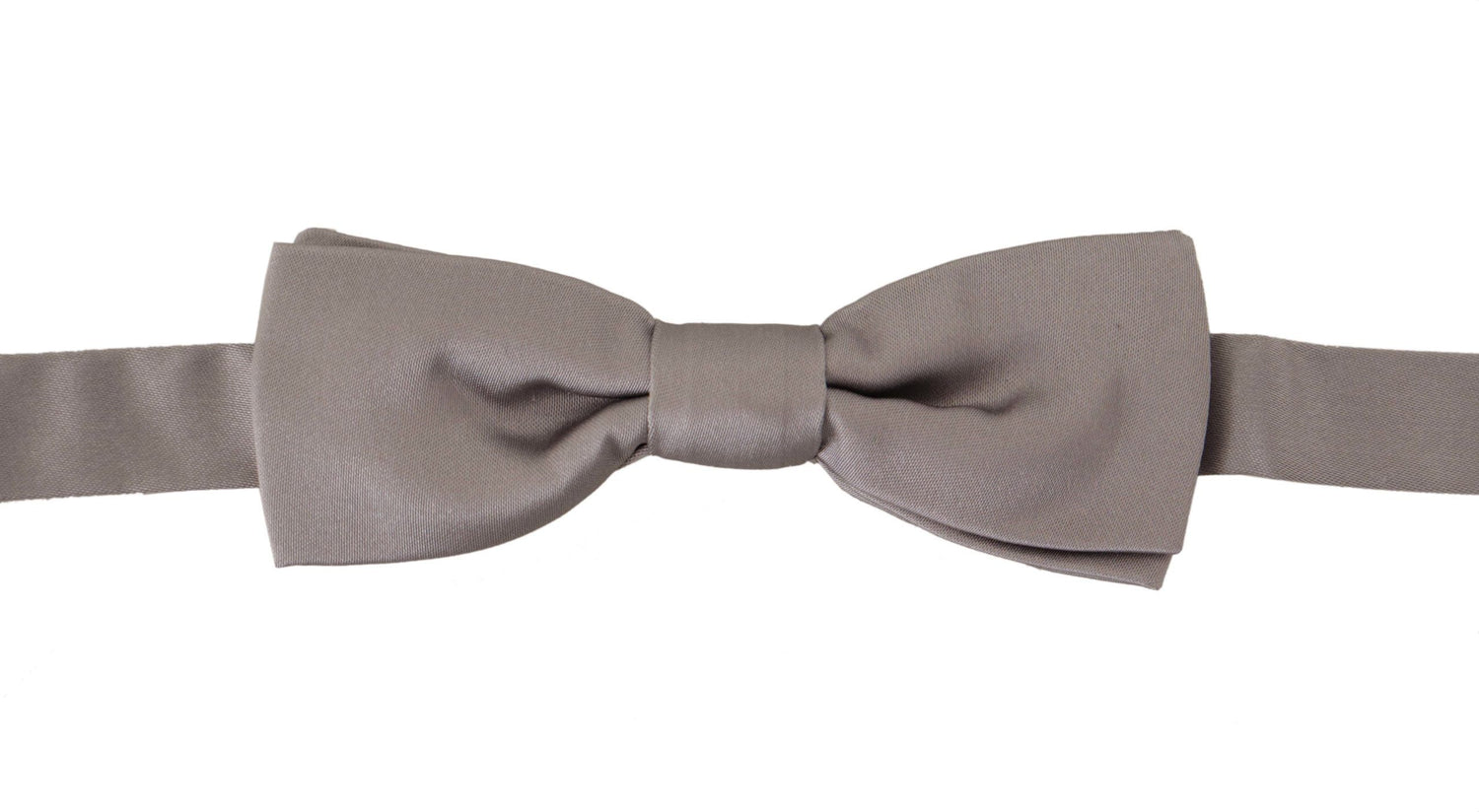 Dolce &amp; Gabbana Silver 100% Silk Slim Adjustable Neck Papillon Tie