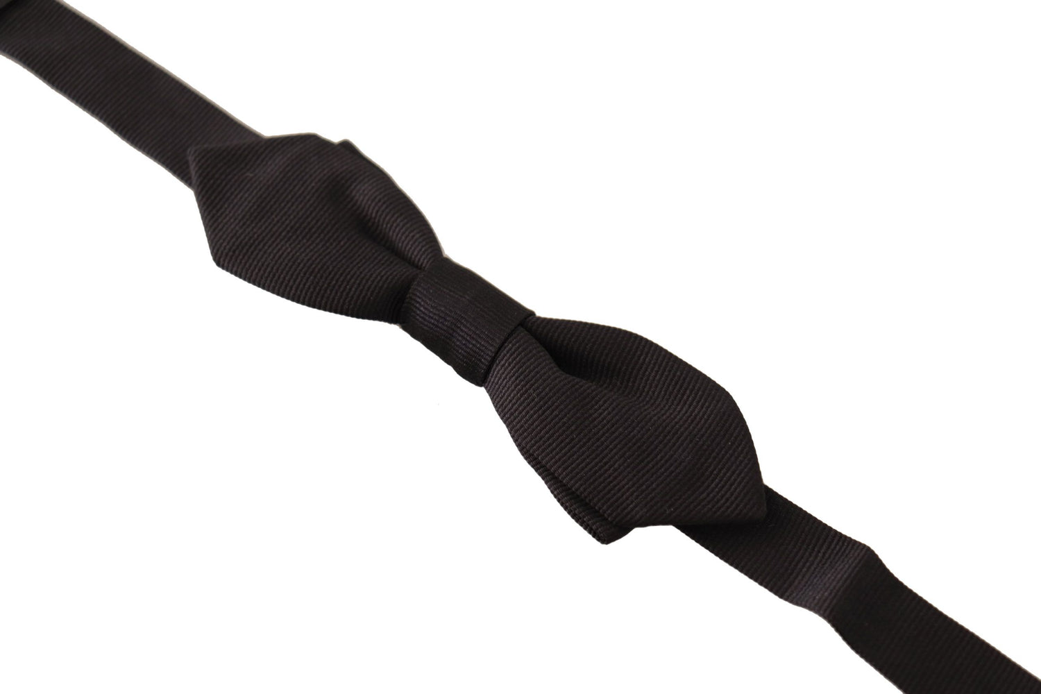 Dolce &amp; Gabbana Black Solid 100% Silk Adjustable Neck Papillon Tie