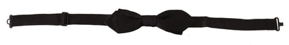 Dolce &amp; Gabbana Black Solid 100% Silk Adjustable Neck Papillon Tie