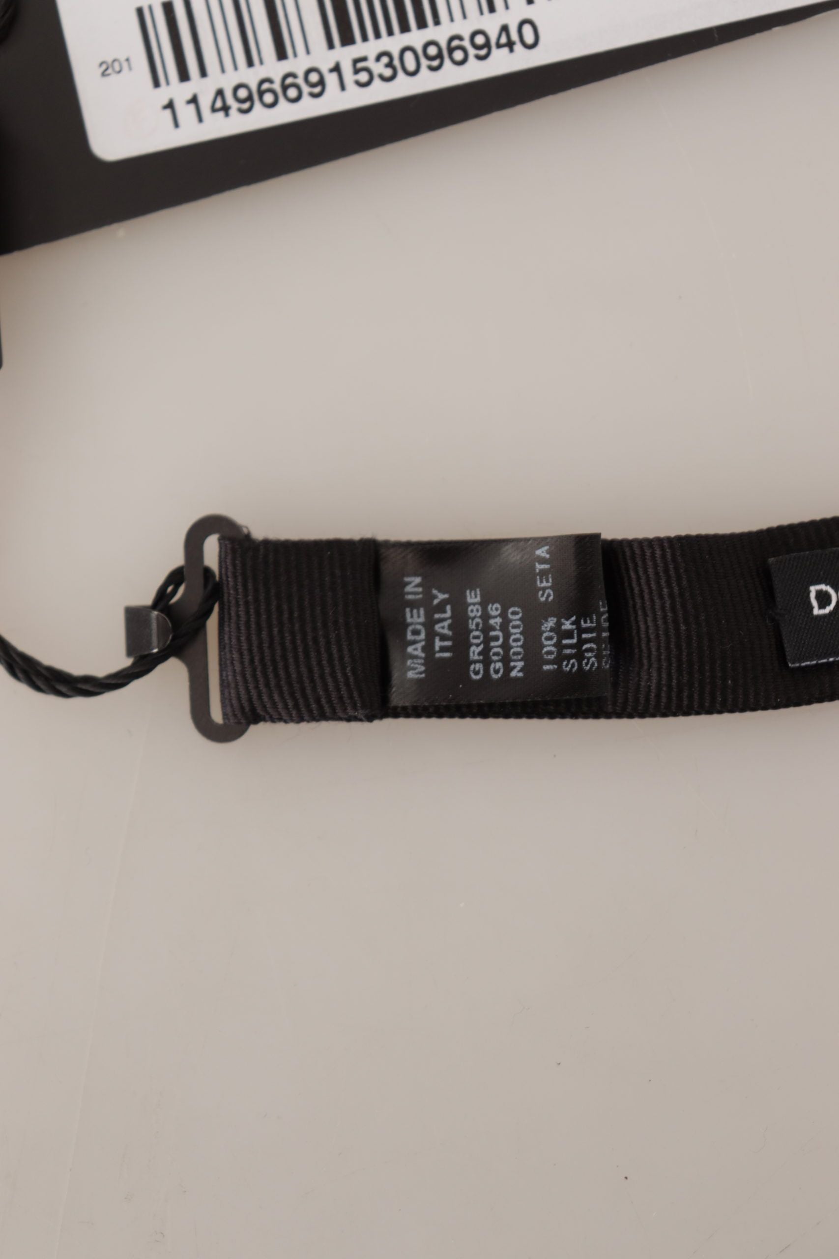 Dolce &amp; Gabbana Black Solid 100% Silk Adjustable Neck Papillon Tie