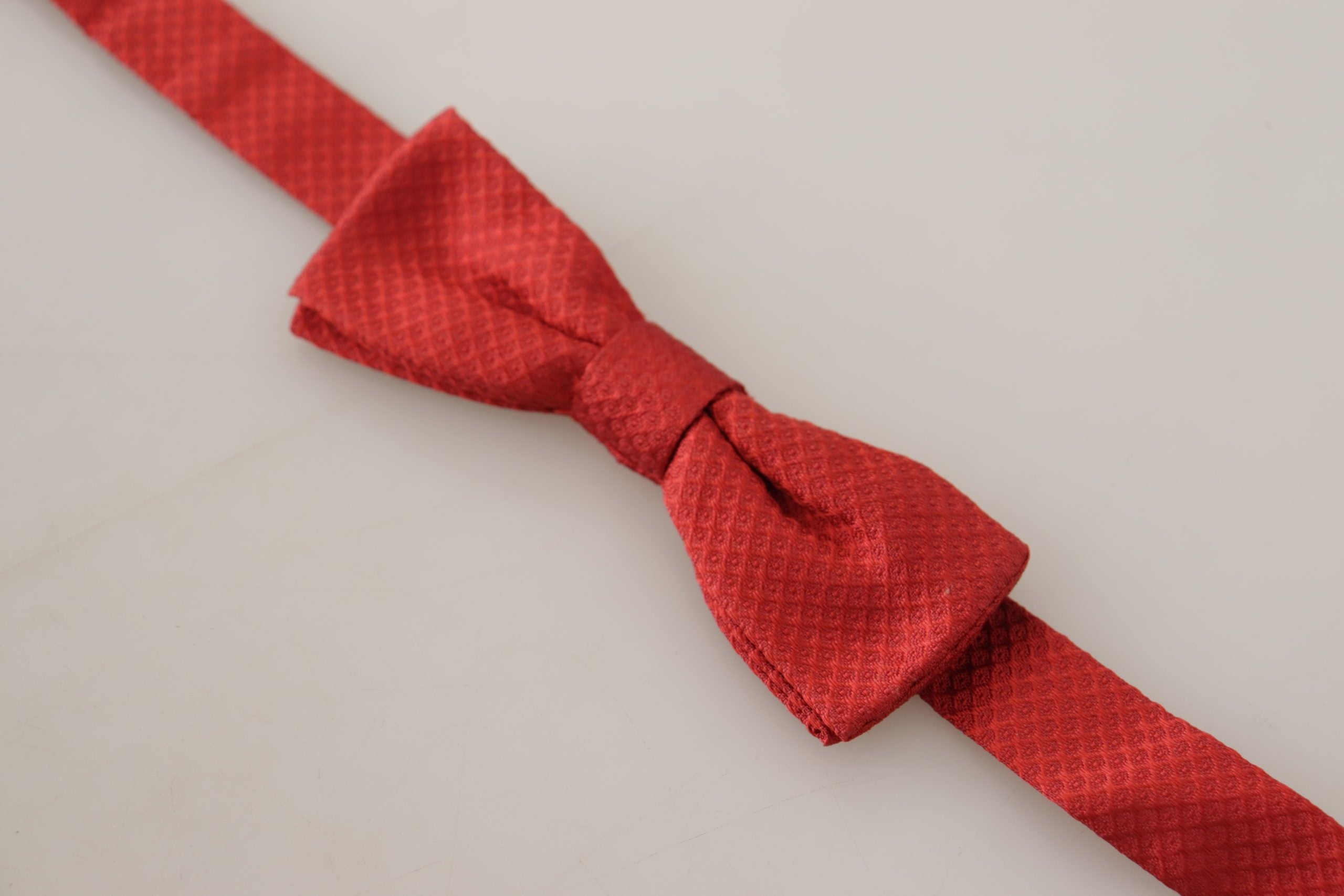 Dolce &amp; Gabbana Red 100% Silk Adjustable Neck Papillon Tie